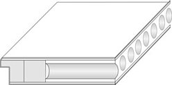 Skizze des Aufbaus einer Röhrenspan-Platte