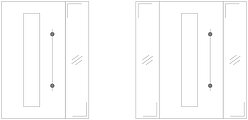 Skizze einer Haustür mit einem bzw. zwei Seitenteilen
