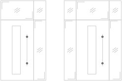 Skizze von Haustüren mit Seitenteilen und Oberlicht